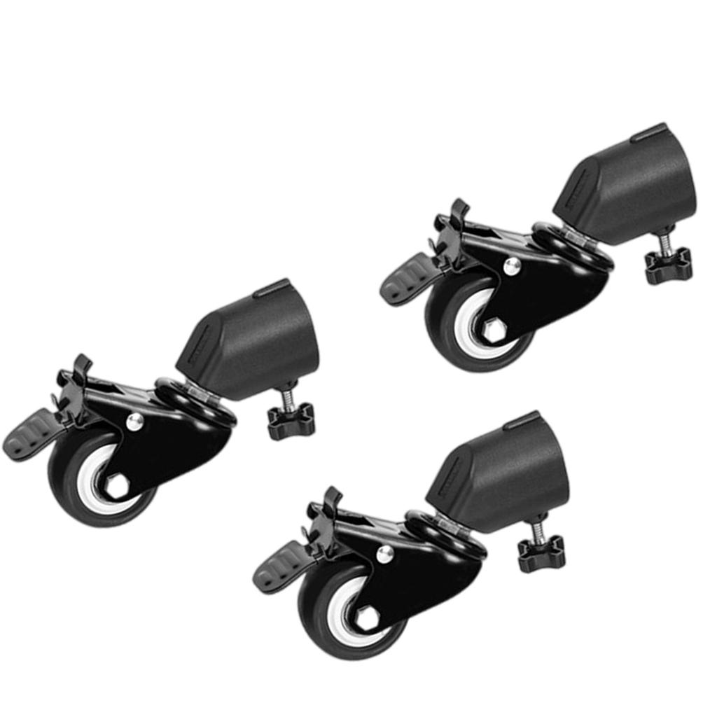 3Pcs Easy Installation Caster Wheel C-Stand Rotation Caster Wheel Set 25MM Diameter Light Stand Tripod Accessories