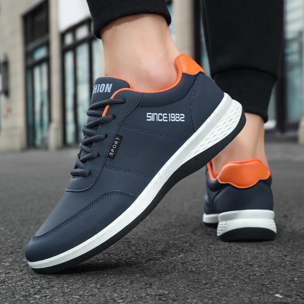 Sneakers Men's flat casual shoes Running shoes leather lightweight comfortable breathable high quality non-slip Plus size 48