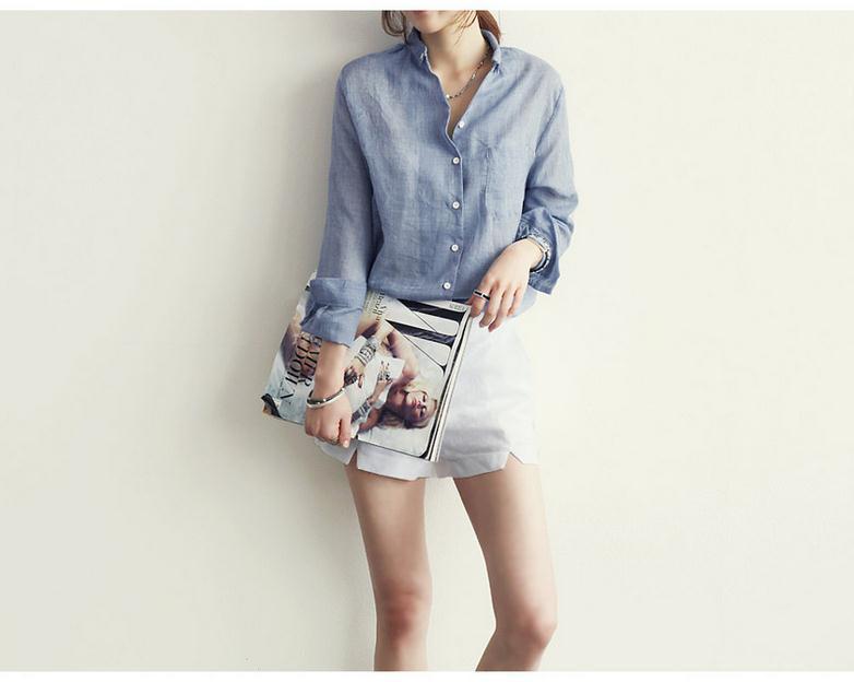 2023 Women's Fashion Cotton Linen Long Sleeve Loose Sun Protection Shirt