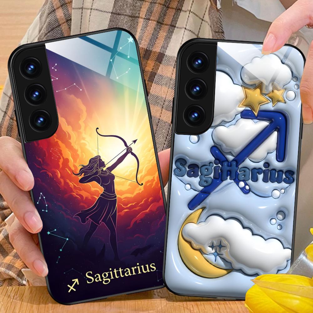 Zodiac Sign Sagittarius Phone Case for Samsung Galaxy A56 55 54 53 52 51 36 35 34 23 16 15 5G Glass Cover Cellphones Luxury