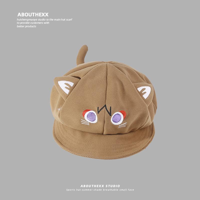 Autumn and Winter Hat Girl Fairy Tale Cat Three Dimensional Ear Cartoon Cute Sweet Girl Beret Two Dimensional Cos Octagonal Hat Man