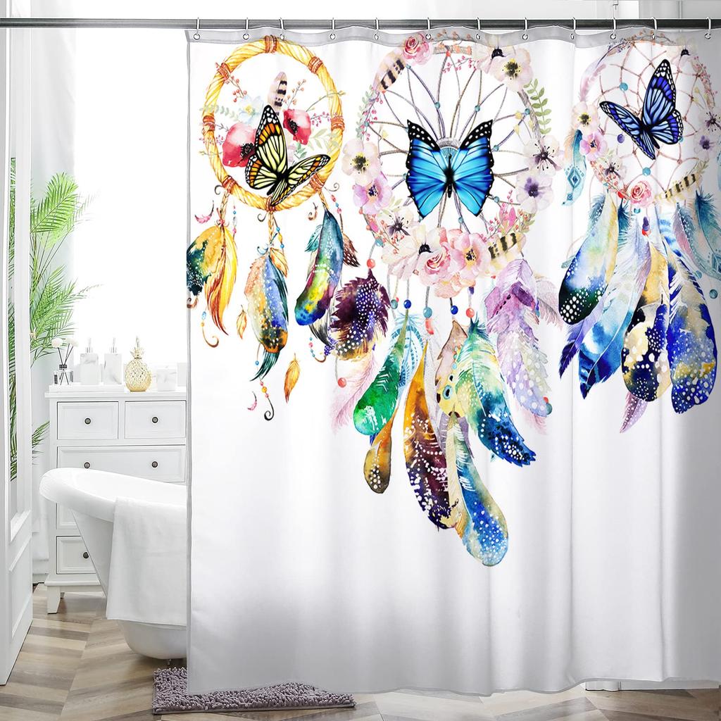 Bohemian Bathroom Curtain Colorful Creative Boho Floral Sunflowers Beautiful Bright Polyester Fabric Shower Curtain for Bathroom