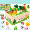 Childrens Animal Paradise Wooden Puzzle Box With Carrot Pull Game For Early Education