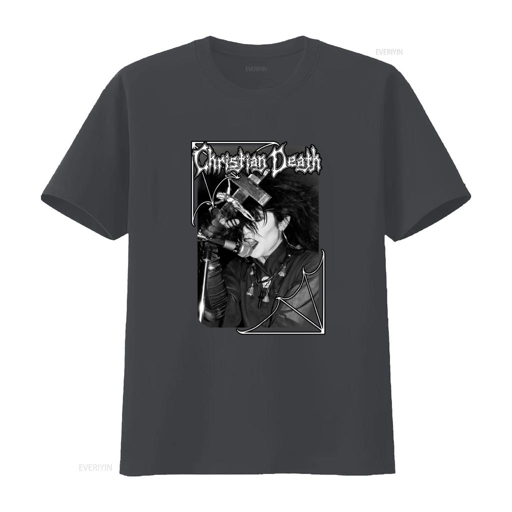 Christian Death Rozz Williams Gothic Punk Rock Band T Shirt Vintage Washed Streetwear Graphic Homme Unisex Soft Stretched