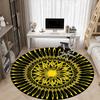 1pc Yellow Mandala Pattern Chair Carpet for Office, Non-slip, Soft and Durable Leisure Rug, Perfect for Office, Living Room yy251103124