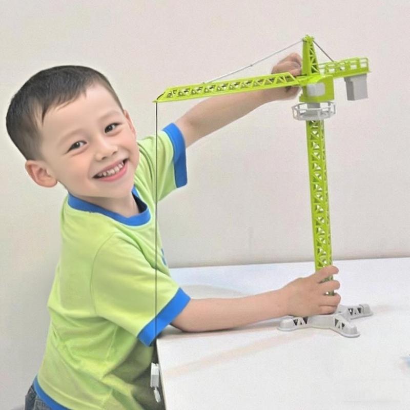 Classic Alloy Engineering Diecast Tower Crane Construction Model Vehicle Loader Tractor Excavator Toys For Children Boys Gift