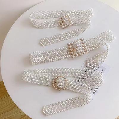 Fashion Pearl Belt Beaded with Dresses Waist Chain Ladies Fashion Elegant Simple Belt Tide EMA