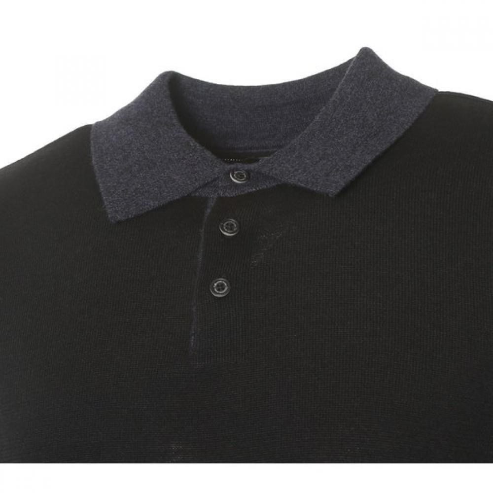Countess Mara Wool Blend Collar Point Contrast Black Polo Cstw3b1110k0