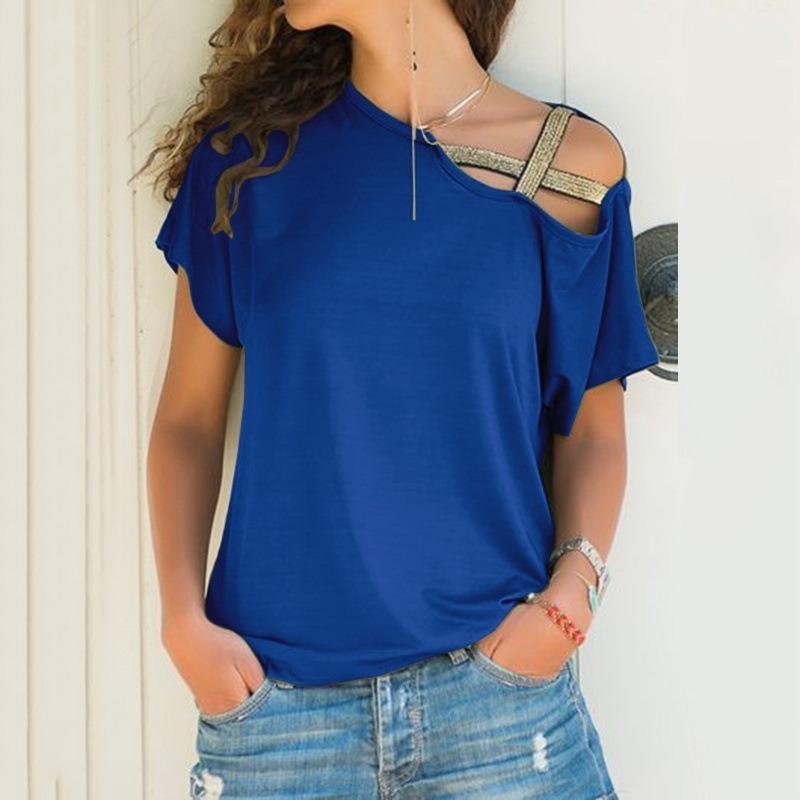 JPNTKYWomen's Fashion Casual Solid Color Print Short Sleeve Blouses & Shirts
