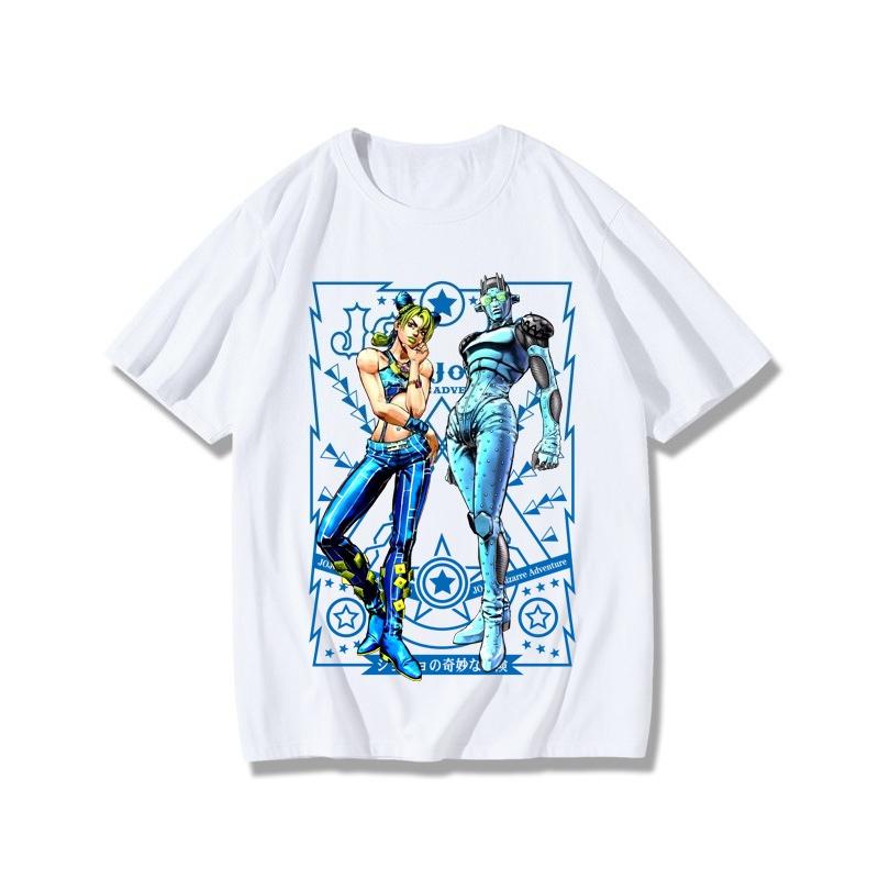 JoJos Bizarre Adventure Animation Derivatives TShirt Jotaro Kujo Star Platinum Kira Yoshikage Printing Mens and Womens Tops