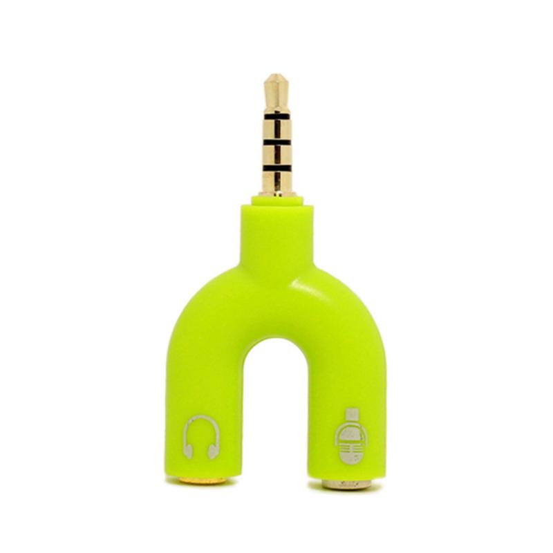 Earphone  Connector Converter, 3.5mm Stereo Splitter Audio To Mic Headset Jack Plug Adapter, For