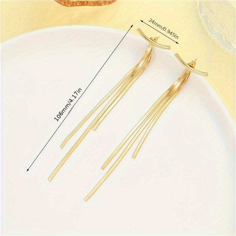 Goddess Style Long Tassel Earrings Slim Minimalist Cool S925 Silver Needle Studs Elegant Jewelry for Women
