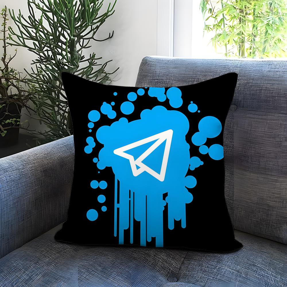Trendy TTelegraming Cushion Cover Comfortable Reversible Pillow Cover Ideal for Car Sofa Bedroom  Beyond