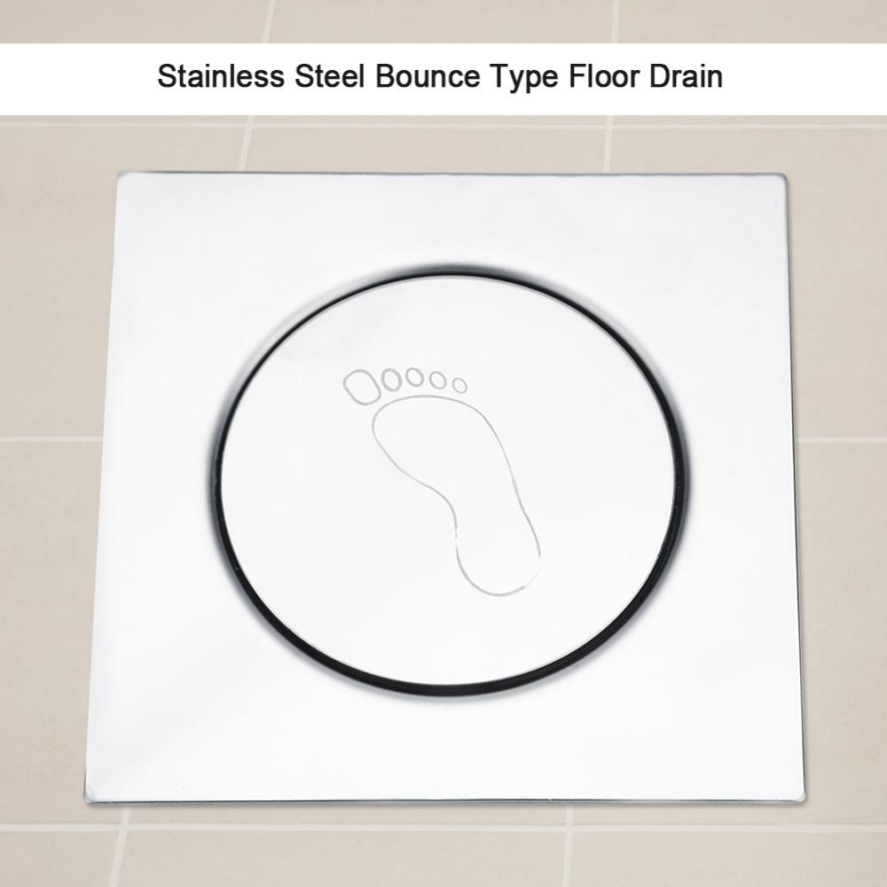 Stainless Steel Floor Drain Square Shower Drain Easy Clean Floor Drain Strainer Toilet