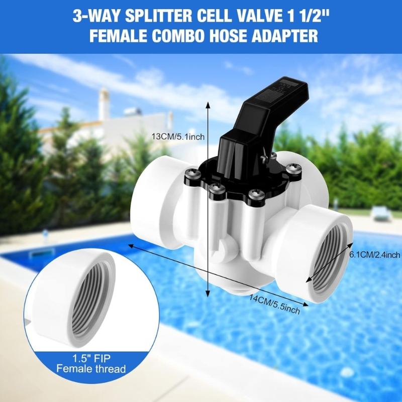 Effective Pool Water Circulations Valves Replacement Valves 3 Way Pool Valves Pool Diverter Valves for Pools and Spas