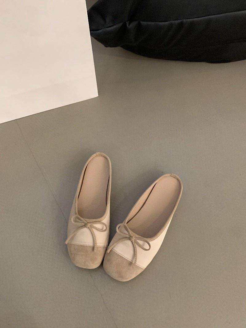 

Сочетание цветов Xiaoxiangfeng бант полушлепанцы женские летние 2025 новые на плоской подошве с закрытым носком Мюли прохладные шлепанцы 35 абрикосовый