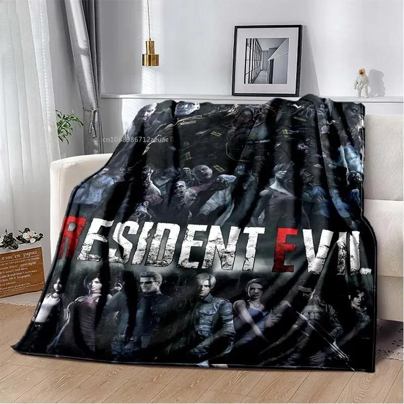 R-Resident Evil Game Gamer Soft Plush Blanket Leon Ada Red Umbrella Blanket for Living Room Bedroom Bed Sofa Picnic Office Cover