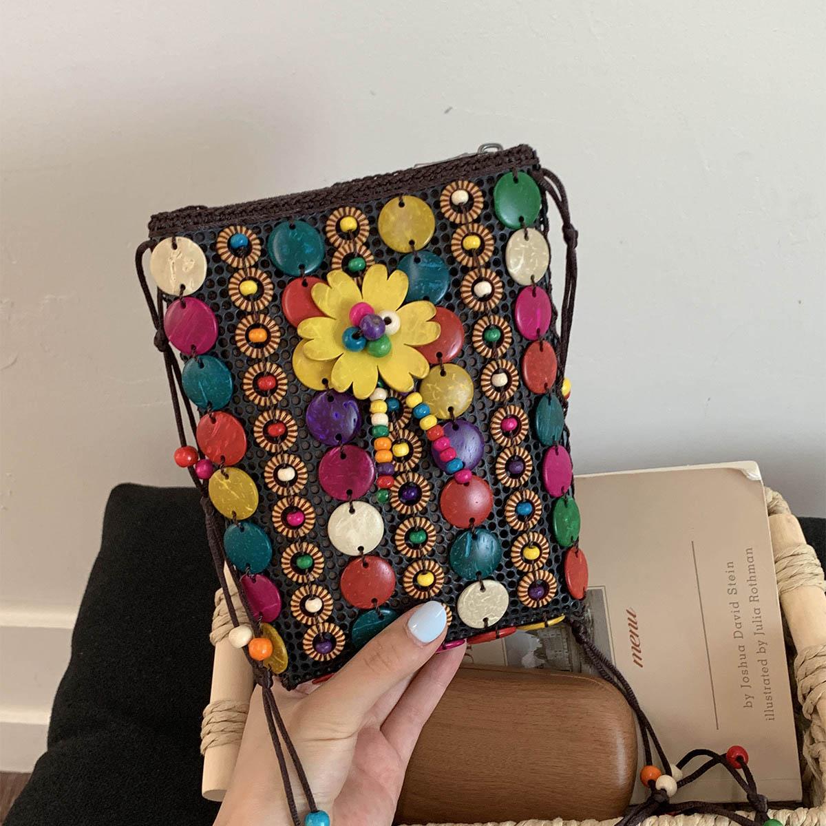 

Новая женская сумка для мобильного телефона в этническом стиле, сумка для сотового телефона, кошелек для монет, ремешок, наплечная сумка, маленькие сумки кроссбоди для женщин, кошелек, дорожный кошелек разноцветный