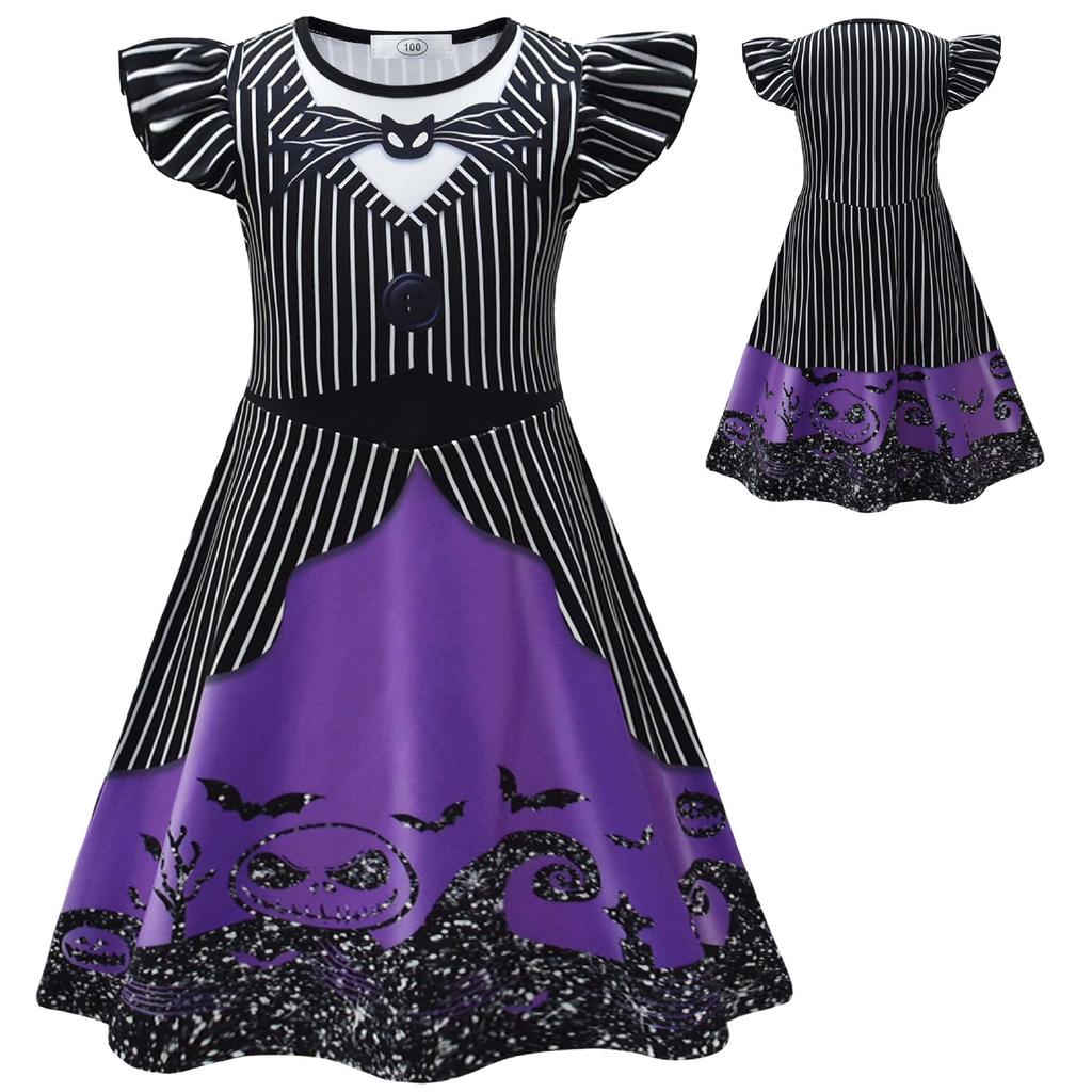 Halloween Night Horror Jack Costume Cosplay Big Boy Feifei Sleeve Dress + Bag