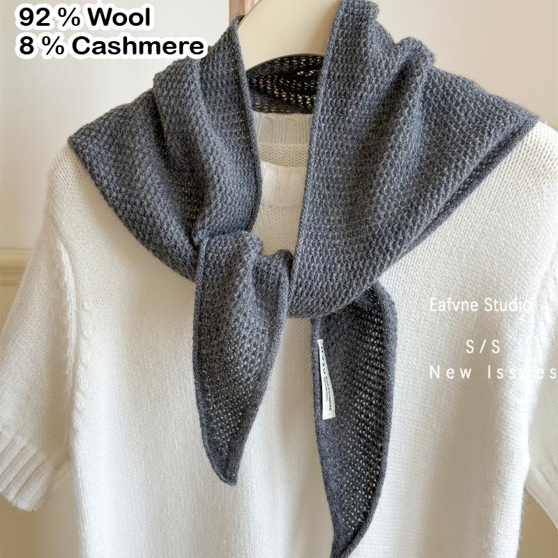 British Korean Triangle Scarf  Niche Wool  Triangular Scarf Women Headscarf Knitted Scarf Multi-functional Warm Knitted Scarf