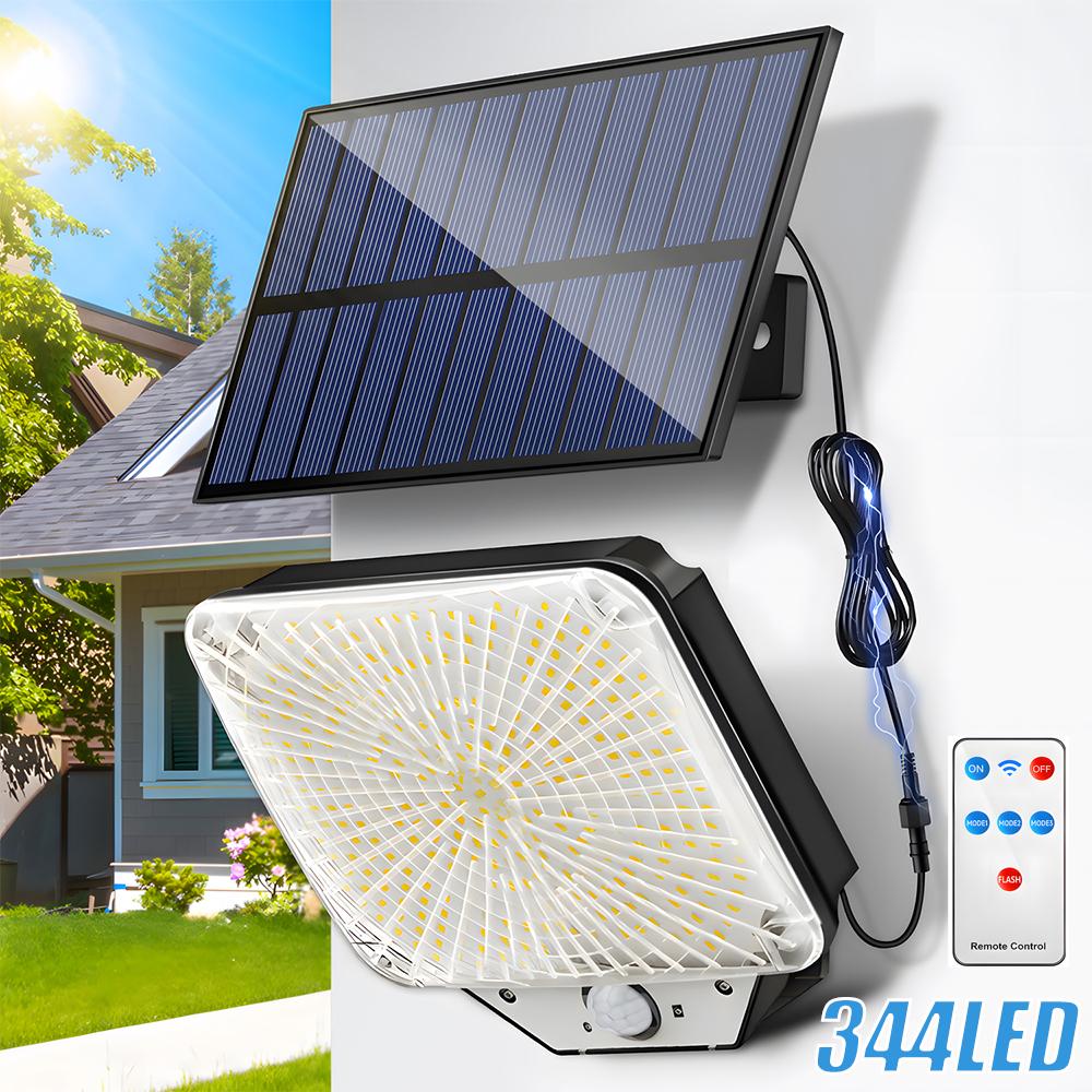 Outdoor Solar Lights 344 LED Solar Flood Lights with Remote Motion Sensor Light Solar Powered Security Light For Outside lights