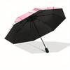 Rose My Melody Automatic Opening and Closing Cartoon Umbrella - Small Umbrella Suitable for Various Occasions, Portable 3-Fold Small Umbrella for Men