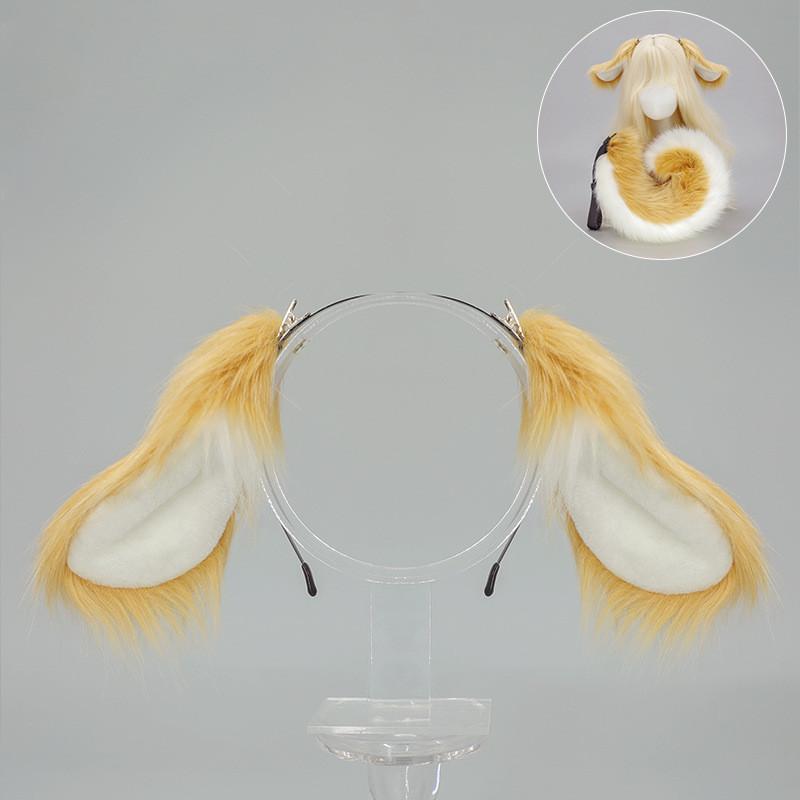 Set Cosplay con Orecchie e Coda da Cane Anime Giapponese con Accessori Peluche per Feste di Halloween