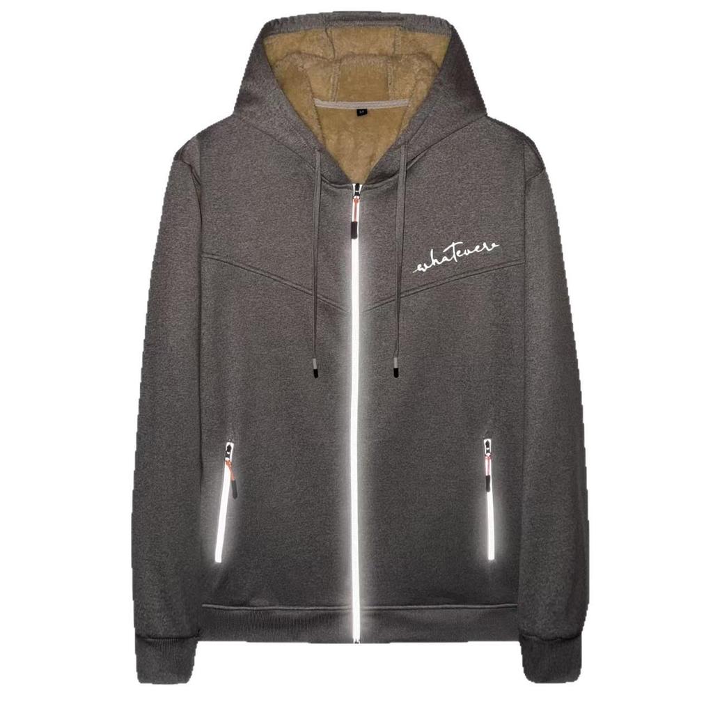 European & American Men's Thick Fleece Hoodie - OZON Hooded Loose Jacket, Baseball Style