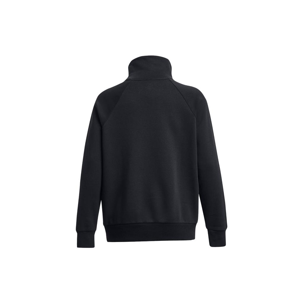 Under Armour Loose High Neck Solid Color Long Sleeve Sweatshirt Women Tops Black 1379637-001