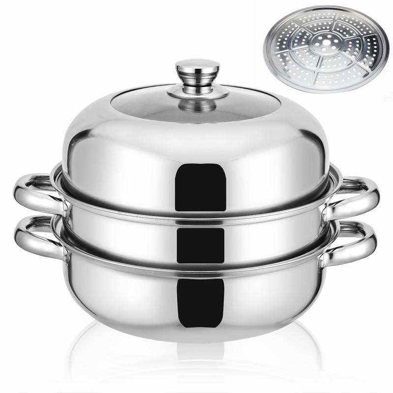 Stainless Steel Double-Layer Thickened Soup Steamer Pot - Multifunctional Household Cookware Gift