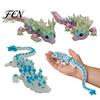 3D Printed Mythical Animal Cherry Blossom Dragon Figurine with Movable Joints, Flower Fidget Toy, Articulated Creature Model Decor Toy