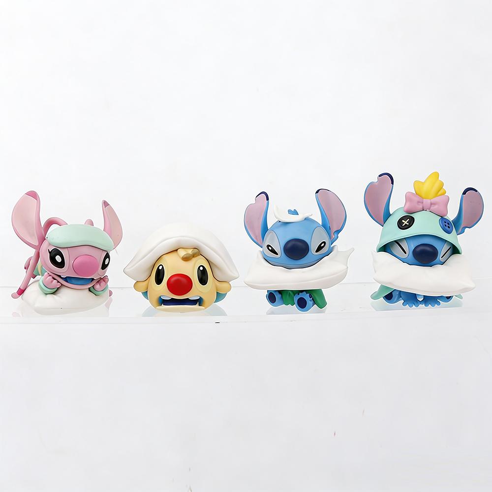 8Pcs/Set Latest Cartoon Anime Stitch Angel Action Figure Model Desktop Ornament Collection Birth Date Cake Decoration Children Playthings