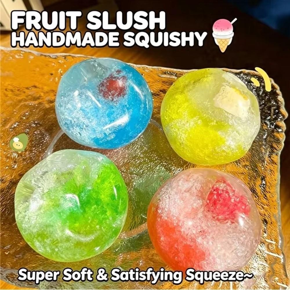 Slushie Fruit Slush Squishy Toy Crunchy Sound Ice Cracked Crystal Ball Cracking Squishy Toy Kids