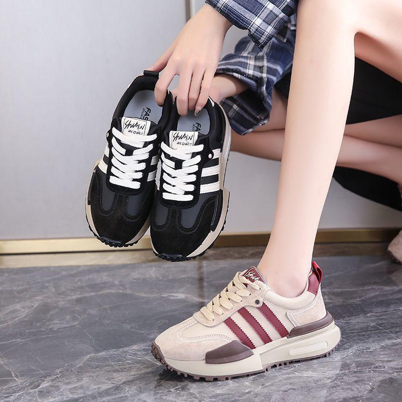 Platform-soled Forrest Gump shoes women's 2025 new spring German training shoes, inner height increases, small dad shoes, sports and leisure shoes