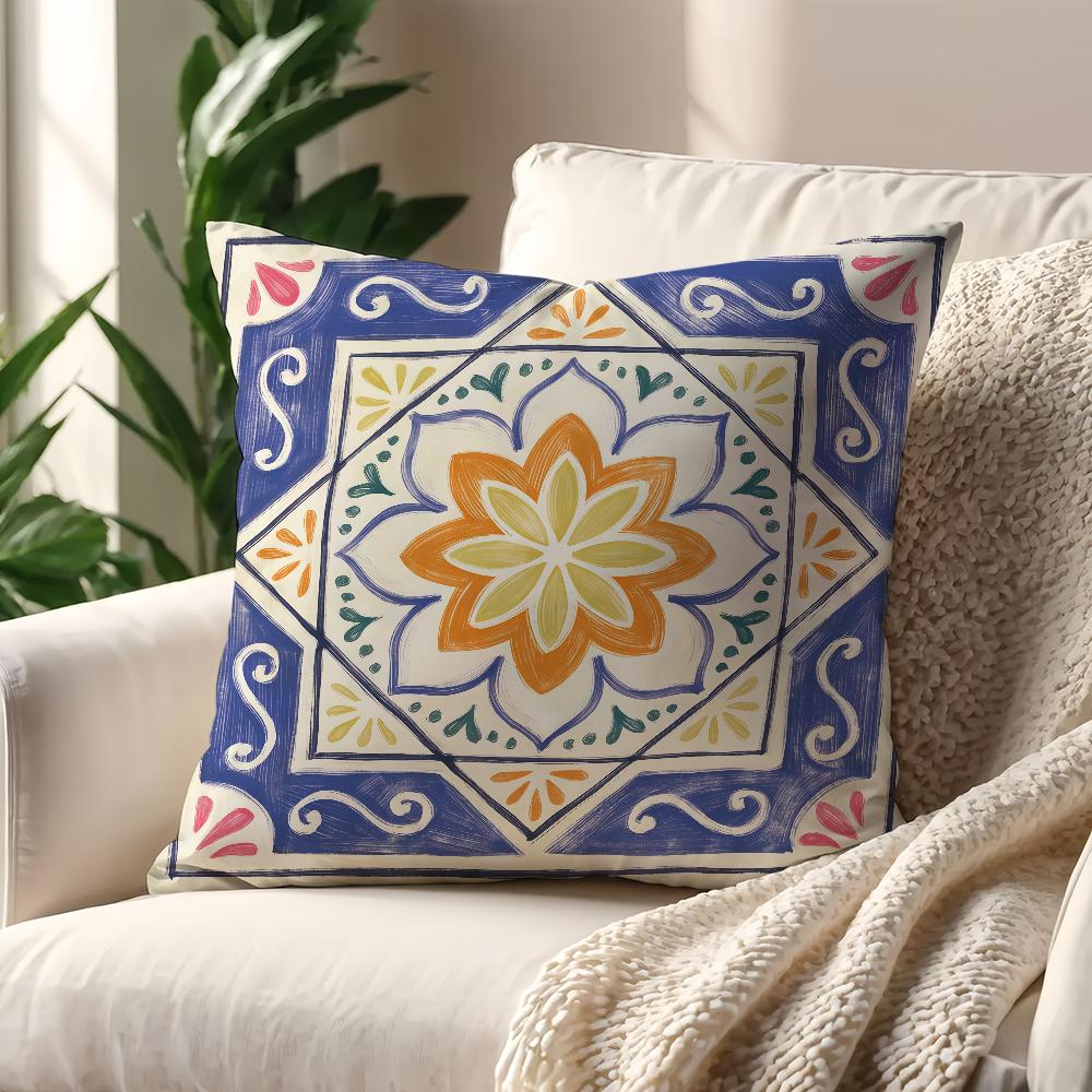 Fashion retro floral art geometric cushion cover For Pillow Printing Sofa Decoration Home Car Room Shop Office Nordic Simplicity