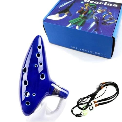 

Space-Time Ocarina, 12-Hole, Ceramic Tubes, Beginner s, with Protective Bag and Stand, Blue