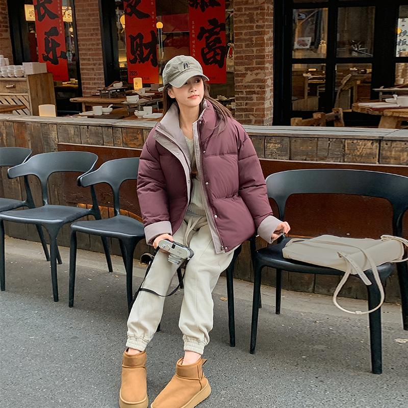 Autumn Winter Thicken Warm Parka Women Casual Solid Color Loose Short Jackets Outwear