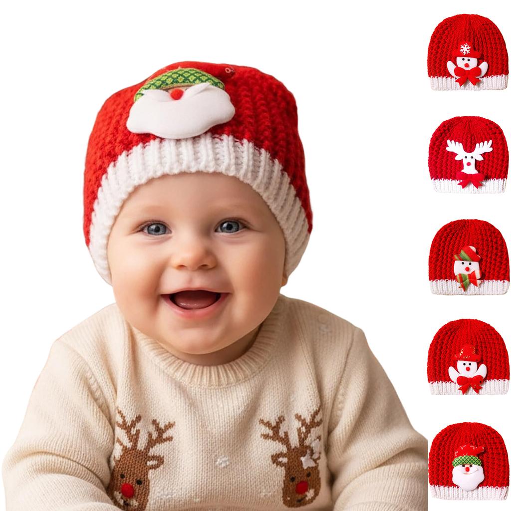 Fall And Winter Baby Knitted Hat, Christmas Children's Warm Wool Hat, Hat For Protecting Baby's Fontanel