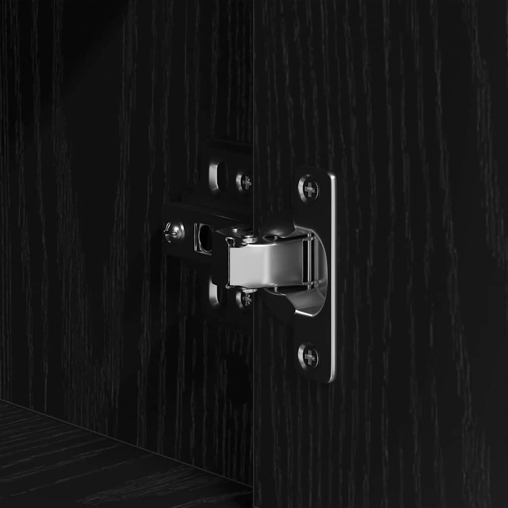 Highboard Black Oak Effect 80 x 33 x 150 cm Engineered Wood
