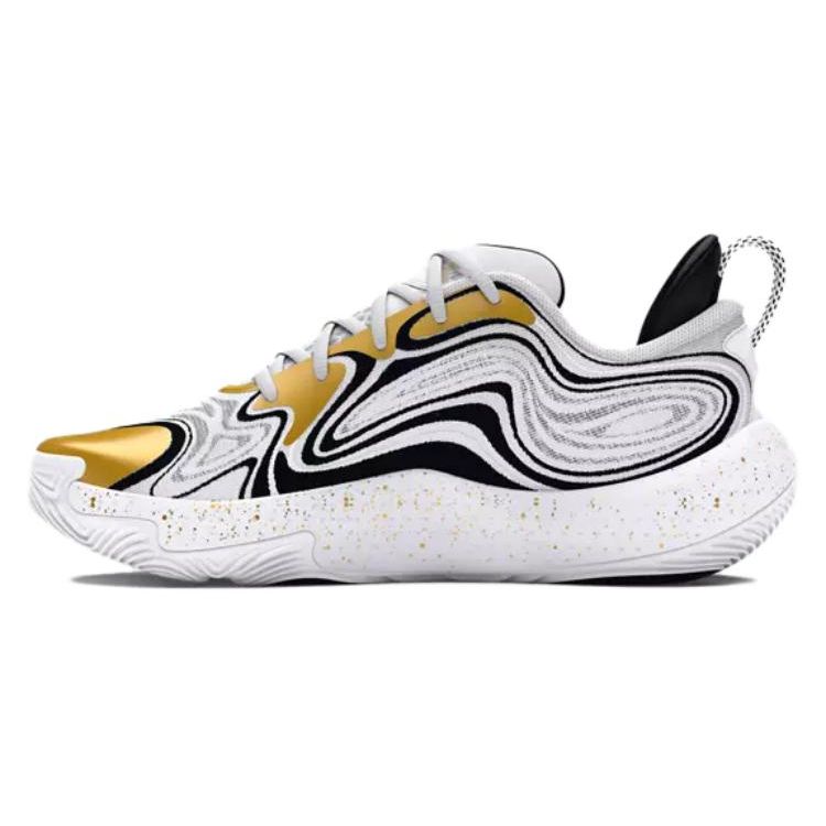 Under Armour Spawn 6 Men s Basketball Shoes White/Metallic Gold 3027263-100 42.5