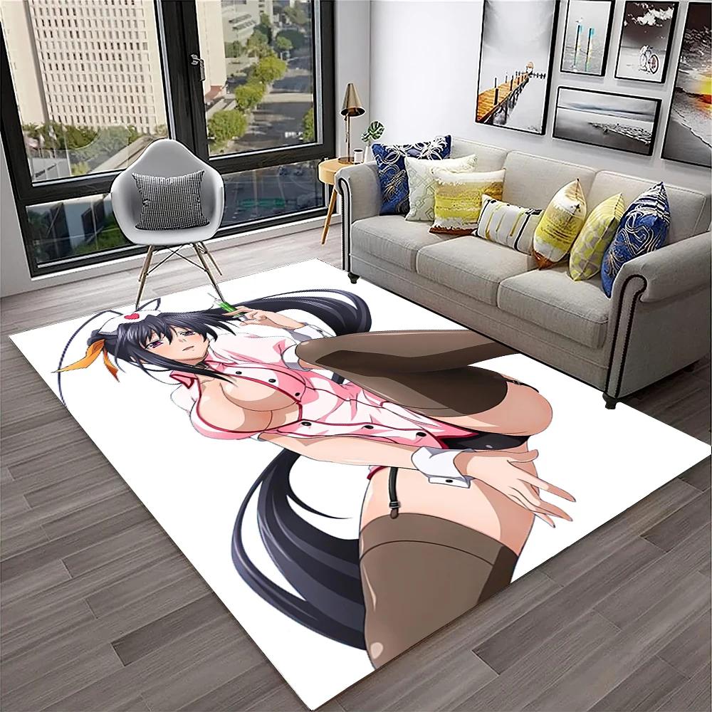 High School DxD Sexy Girl Cartoon 3D Carpet Rug for Home Living Room Bedroom Sofa Doormat Decor,kids Area Rug Non-slip Floor Mat