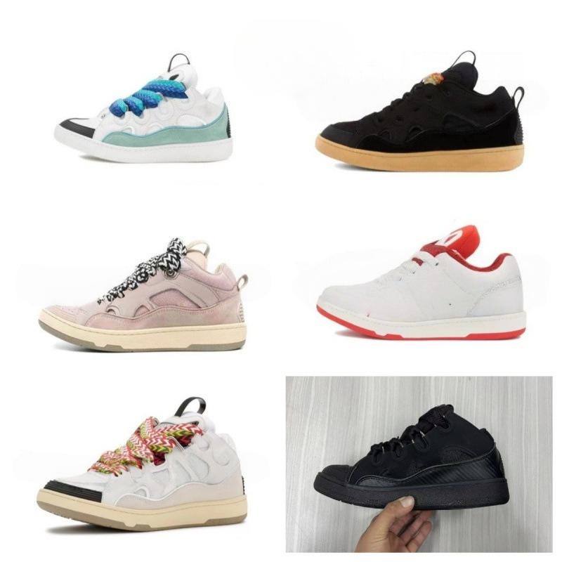 Men'S And Women'S Leather Splicing LaceUp Sports And Leisure Shoes Retro Board Shoes Dad Shoes