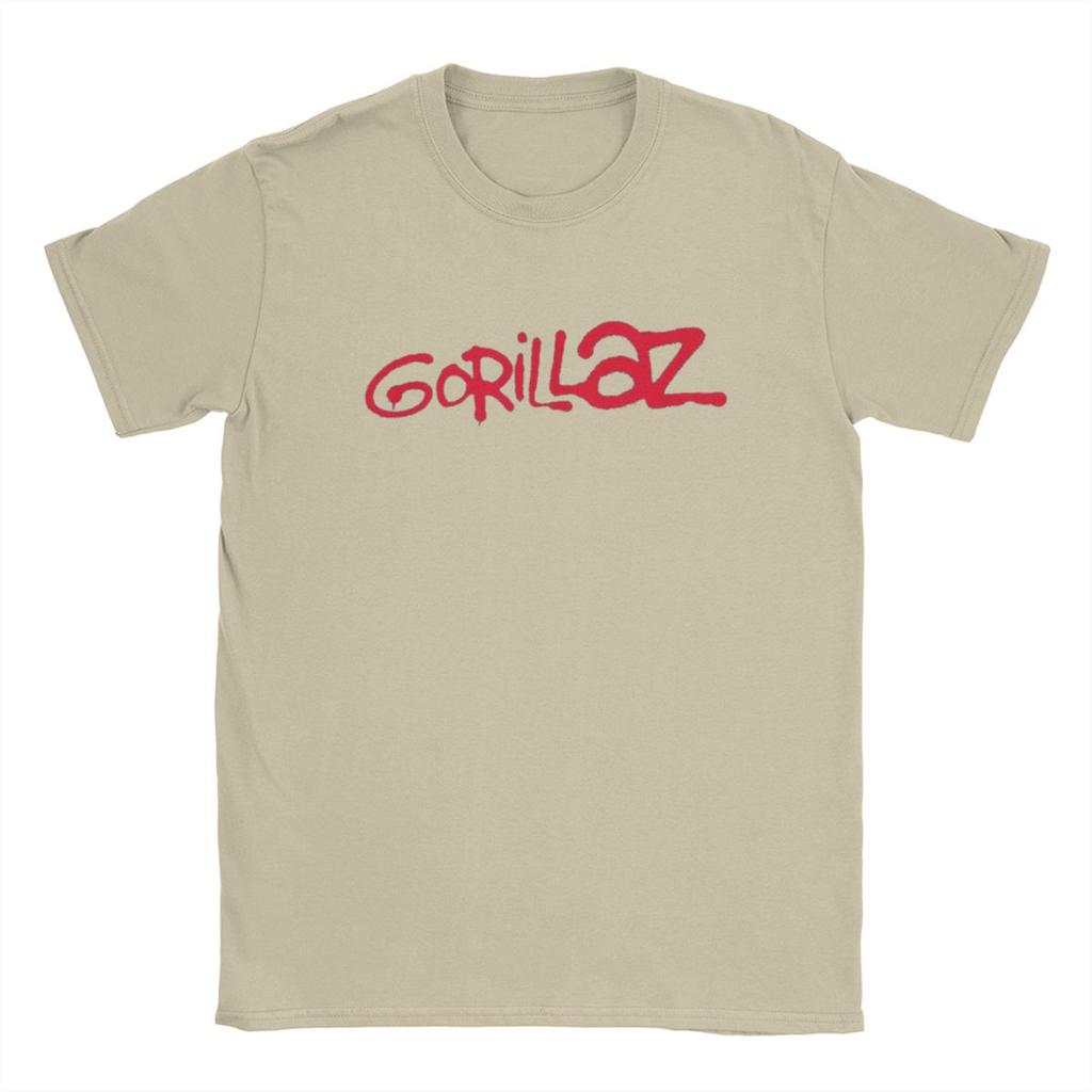 Magliette con Logo Rosso Pennello Gorillaz Uomo Band Musicale Punk Rock Anni '90 Y2K Umorismo Maglietta Puro Cotone Girocollo Manica Corta Maglietta Regalo
