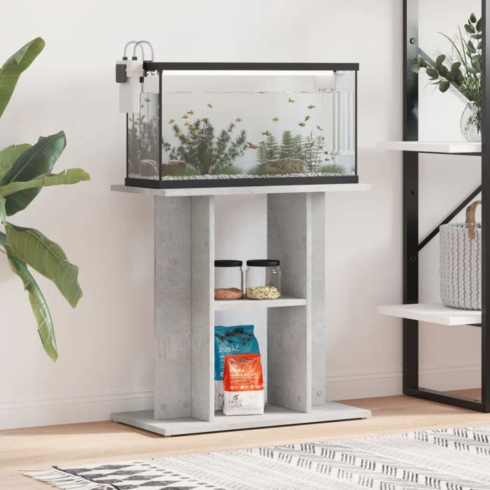 VidaXL Aquarium Stand Concrete Grey 60x30x60 Cm Engineered Wood 833571