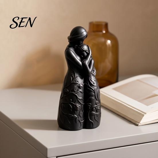 Romantic Anniversary Gift Mother and Daughter Hugging Figurine, 3D Printed Warm Family Sculpture, Modern Artistic Home Decor Tabletop for Living Room