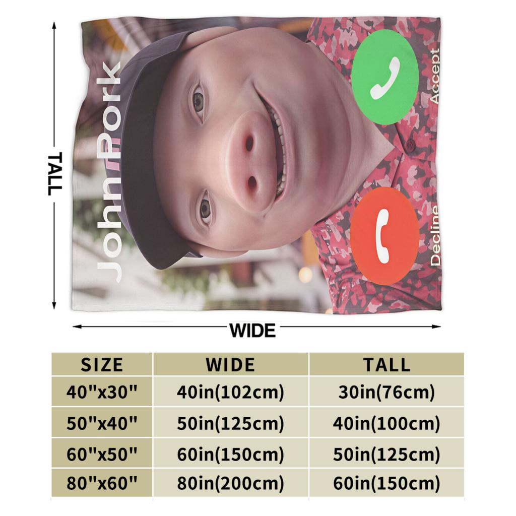 John Pork Is Calling Bedding Throws Warm Graphic Blanket For Couch Chair Plane Travel Flannel Bedspread Bed Cover