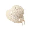 New trendy small fresh big brim women's beach hollow knitted small standard hat simple women's sunshade sunscreen hat