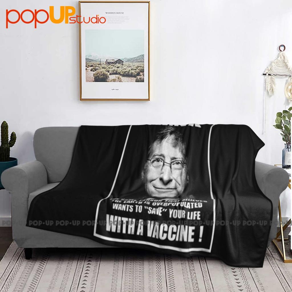 Bill Gates Plandemic Reducing Population With Vaccines Ultra-Soft Blanket Quilt Winter Sofa Cover Bed Covers
