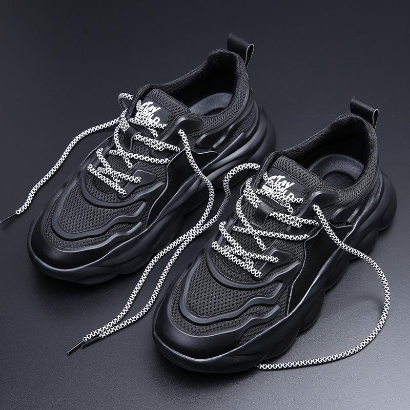 Herrenschuhe 2025 neue Frühling- und Sommer-Plateau-Dad-Schuhe vielseitige atmungsaktive Mesh-Sport- und Freizeitschuhe Herren kleine weiße Trendschuhe
