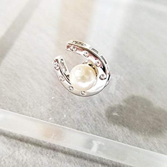 Bijou YASUO Horseshoe Brooch Pearl Fashionable Tuck Pin Brooch One Point Hat Collar Clothes Mother's Day Present Gift